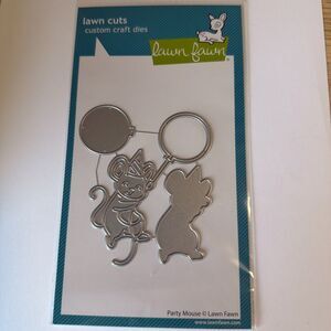 NEW Lawn Fawn LF3732 Party Mouse die lawn cuts celebration With Balloons